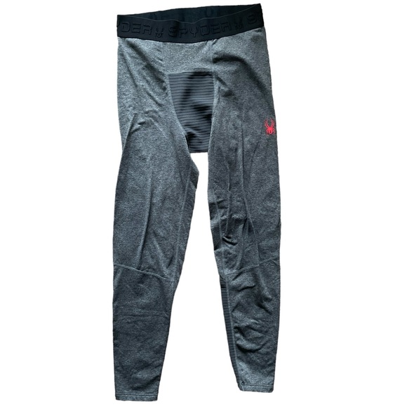 Spyder Active ProWeb Men’s Leggings Base Layer Pants Compression Gray Size M - Picture 1 of 9